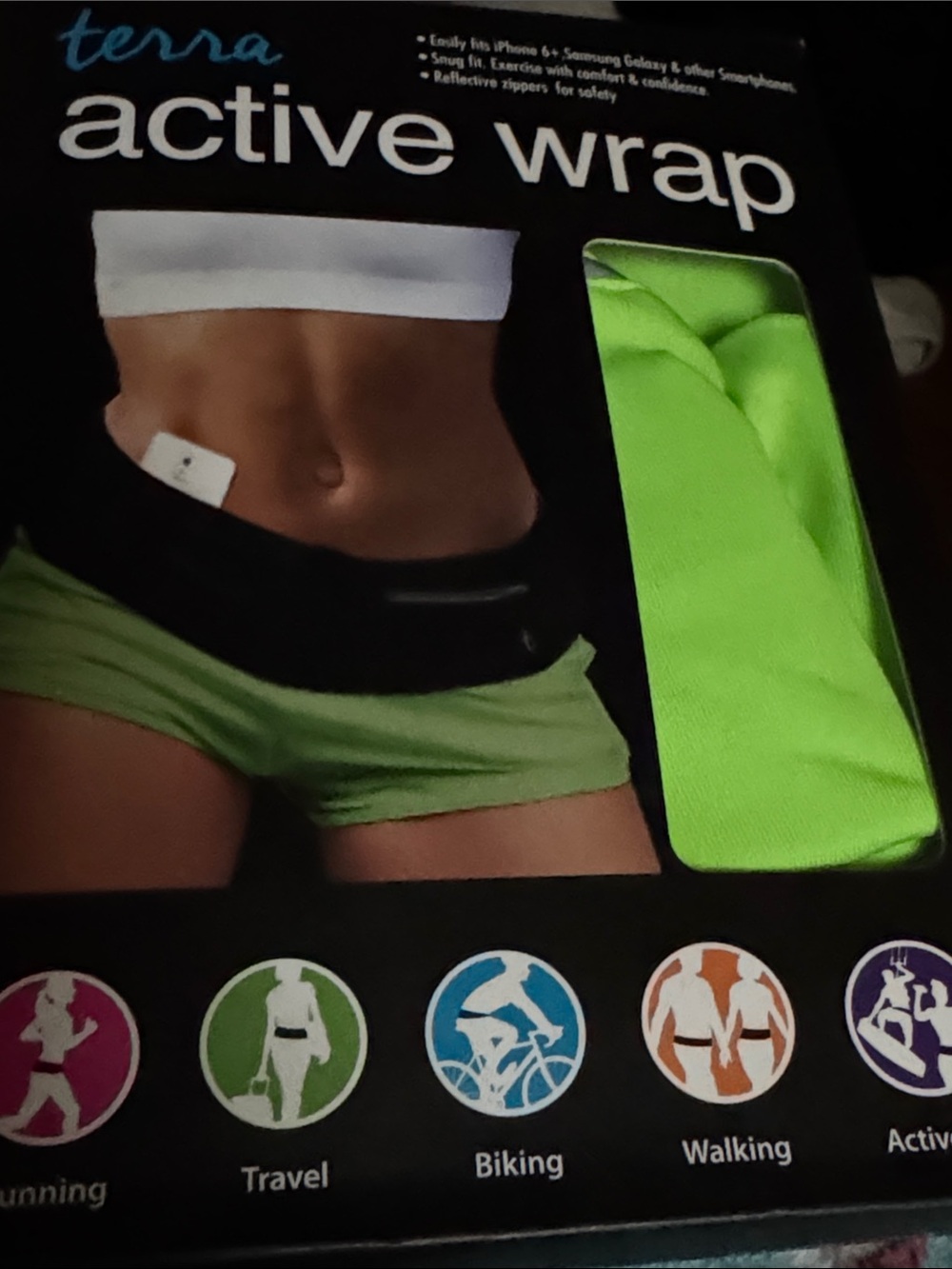 Terra Active Wrap Fitness Belt in Lime Green